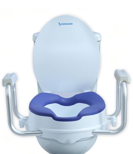 Raised Toilet Seat with Handles, Add 5 inch, Fits Round Toilet