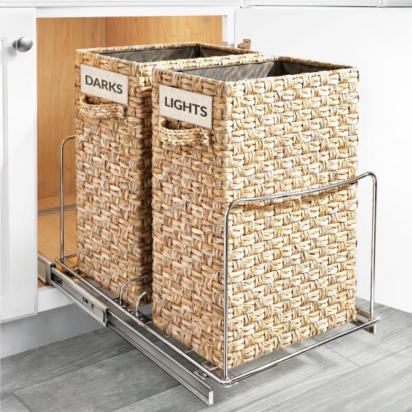 Double Pull Out Trash Can Slider for Under Cabinet
