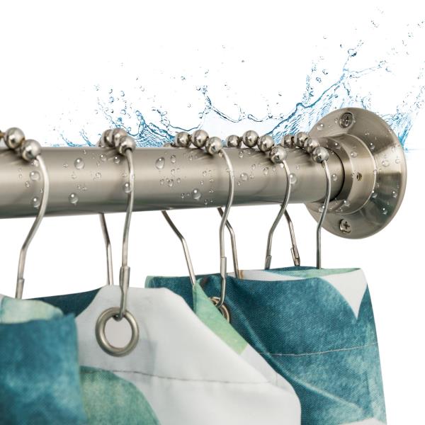 Heavy Duty Straight Shower Rod Brushed Nickel