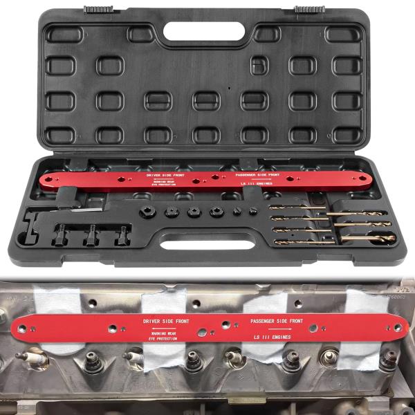 Exhaust Manifold Drill Template Tool Kit for GM LS III 4.8L 5.3L 6.0L Engines 1999-Newer