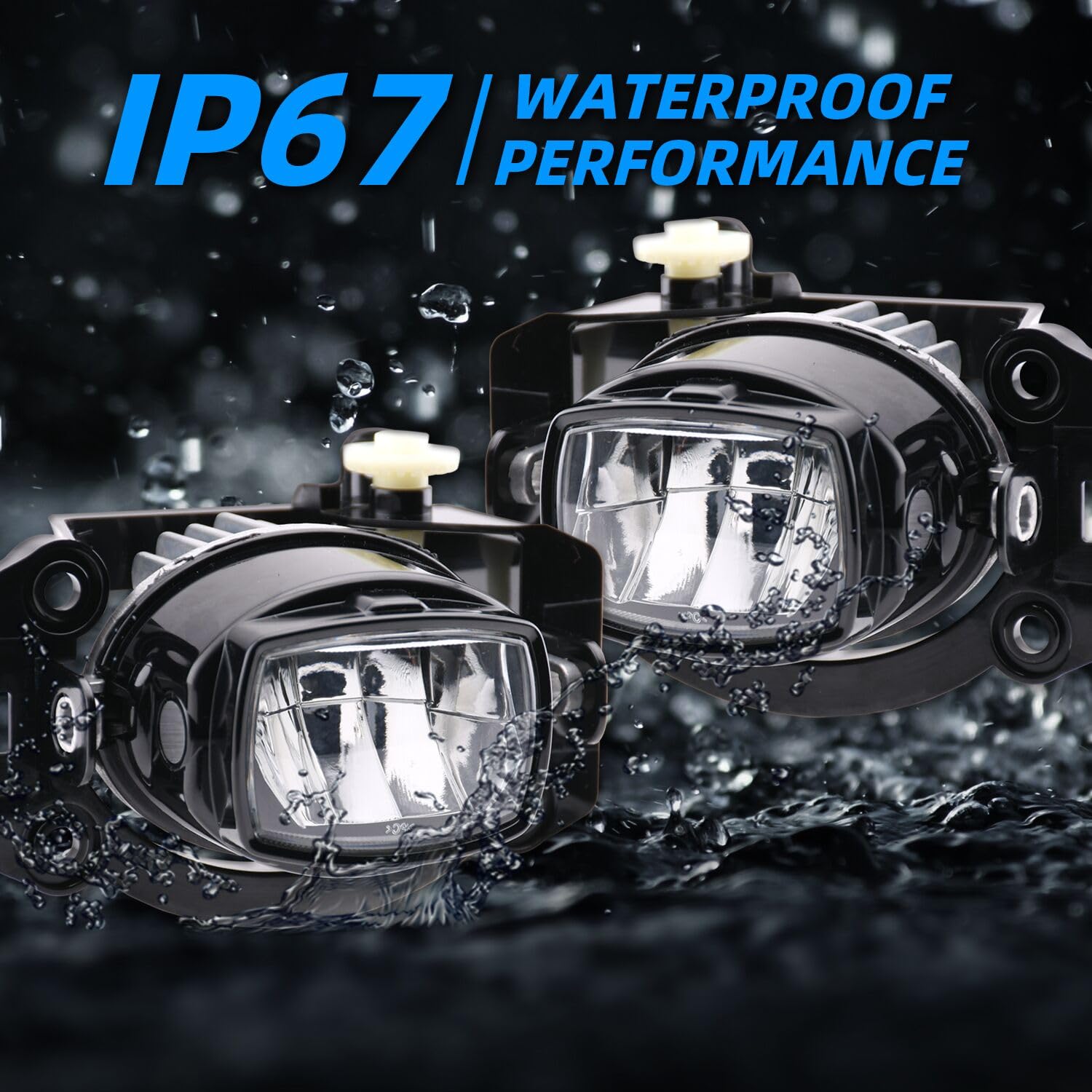 White LED Fog Light Assembly Pair for 2024-2026 Ford F-150