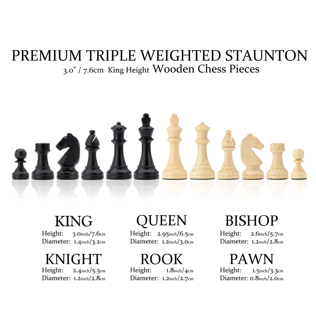AA 15 Walnut Chess Set with Storage Drawer