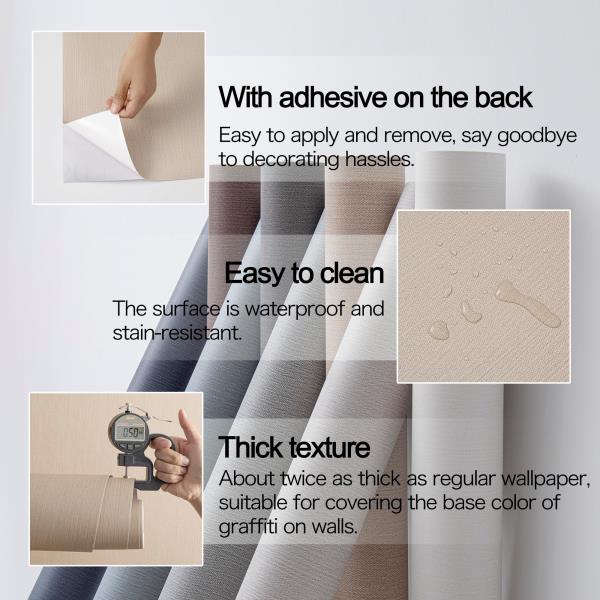 Light Brown Fabric Peel and Stick Flax Textured Wallpaper 24 x 393
