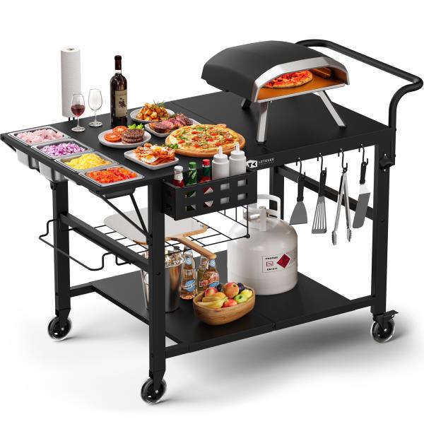 Outdoor Pizza Oven Table Stand Grill Cart 39.7L x 27.55W x 35.8H