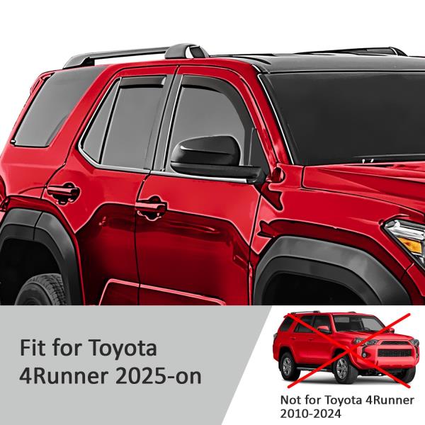 In-Channel Rain Guards for Toyota 4Runner 2025-2026 4-Piece Window Deflector Set