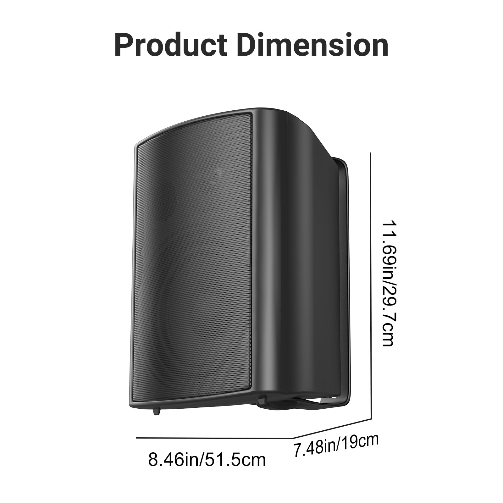 STUDIOFINIX 6.5 Inch Outdoor Speakers Waterproof Wired 400W Wall Mount Speakers Passive, Suitable use for Indoor, Patio,Covered Deck,Porch,Pool Side (Black) Retail $125.00