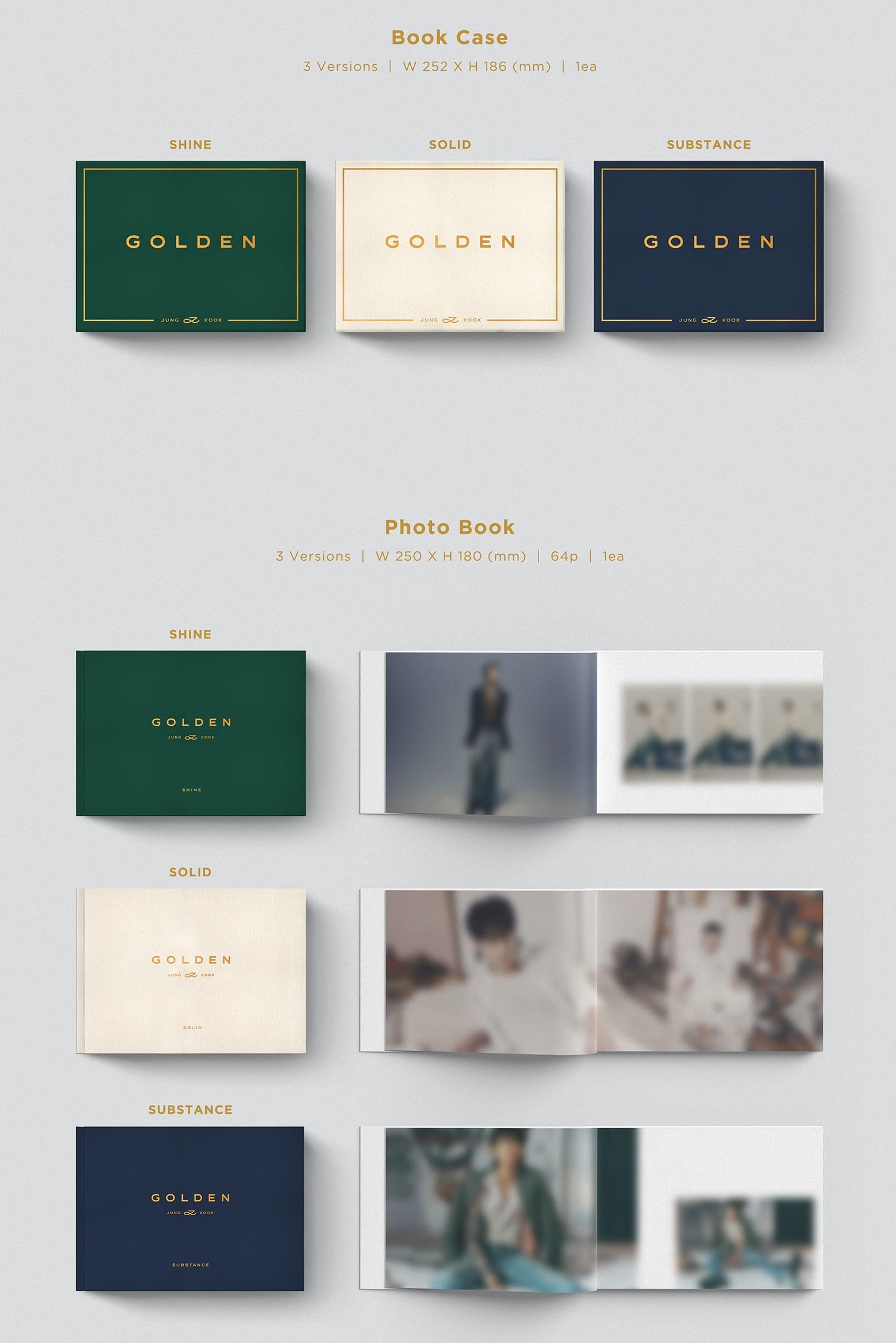 Jungkook of BTS Golden Album Substance Blue Retail $40.00
