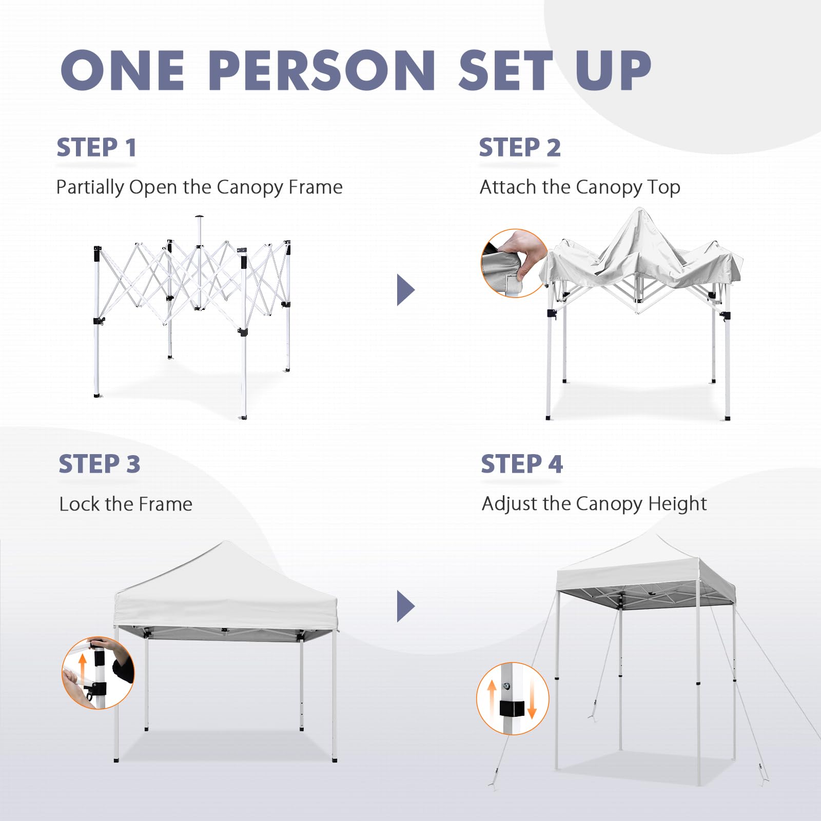 INTER HUT 5x5 Pop Up Canopy Tent, Instant Portable Beach Canopy, Outdoor Tent with Carry Bag for Camping, Sports, Tailgating, Events, White Retail $99.00