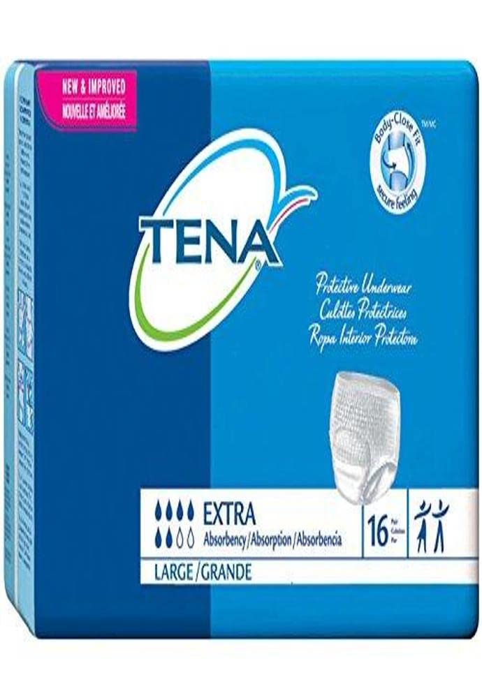 TENA Protective Underwear Extra Large 45-58 White 16 Count 