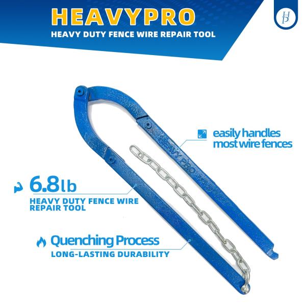 Fence Wire Repair Tool - 6.8lb Heavy-Duty Barbed Wire Repair Tool with Lifetime Replacement Guarantee, Corrosion-Resistant Iron Build, Fits Electric, Horse, Mesh Fencing