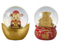 Lunar New Year Wealth and Fortune Water Globes Set of 2 - RedGold