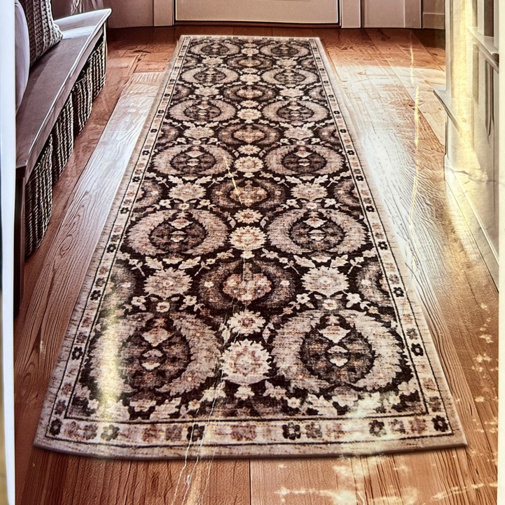 Mohawk Home Zula Runner Rug 30 x 96 Stain Resistant Easy Care BrownTanCream