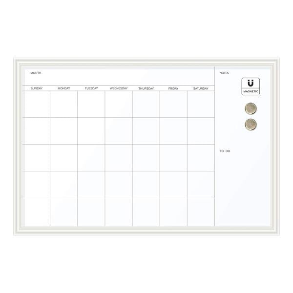 Magnetic Dry Erase Calendar 30 x 20 Inches White Decor Frame