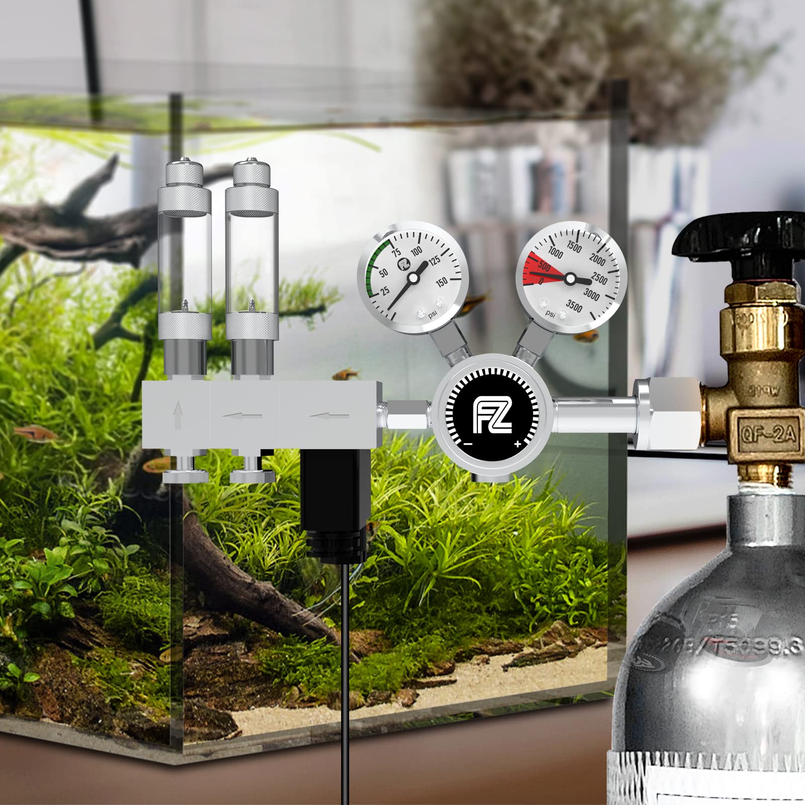 Aquarium Pro Series Dual Stage CO2 Regulator DC Solenoid Precision Needle Valve Retail $135.00