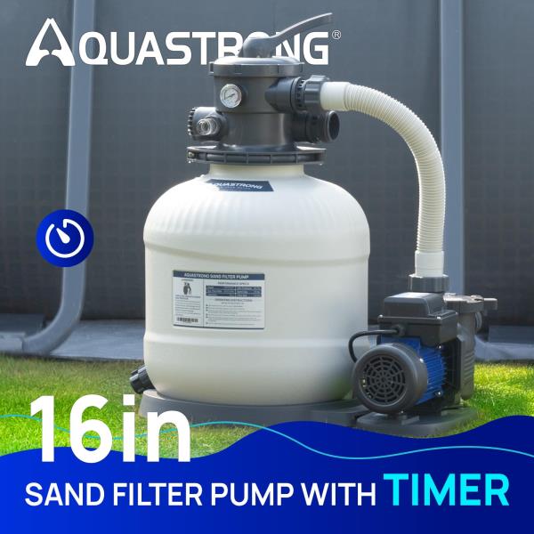 in Sand Filter Pump for Above Ground Pool 34 HP 3800 GPH with 6-Way Valve and Timer