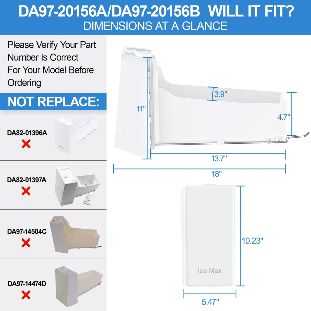 Upgraded Ice Bucket with Auger for Samsung Refrigerator DA97-20156A