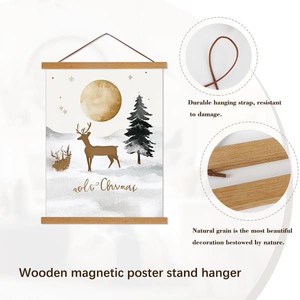 Magnetic Poster Hanger Frame 24 Teak Wood for 24x36 24x32 24x18 Canvas Artwork Print