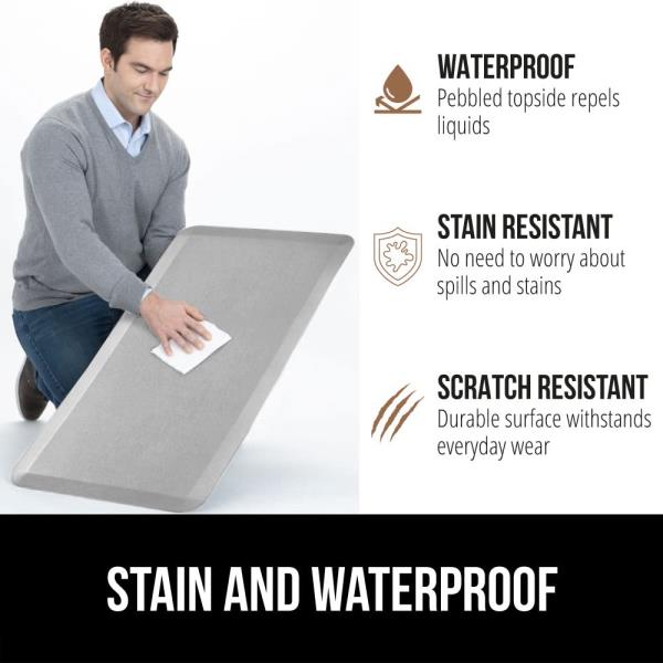 GORILLA GRIP Cushioned Antifatigue Kitchen Mat for Floor, 20x32, Light Gray Retail $46.00