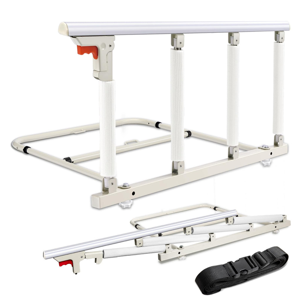 White Folding Bed Assist Safety Rail for Elderly 37L x 20H