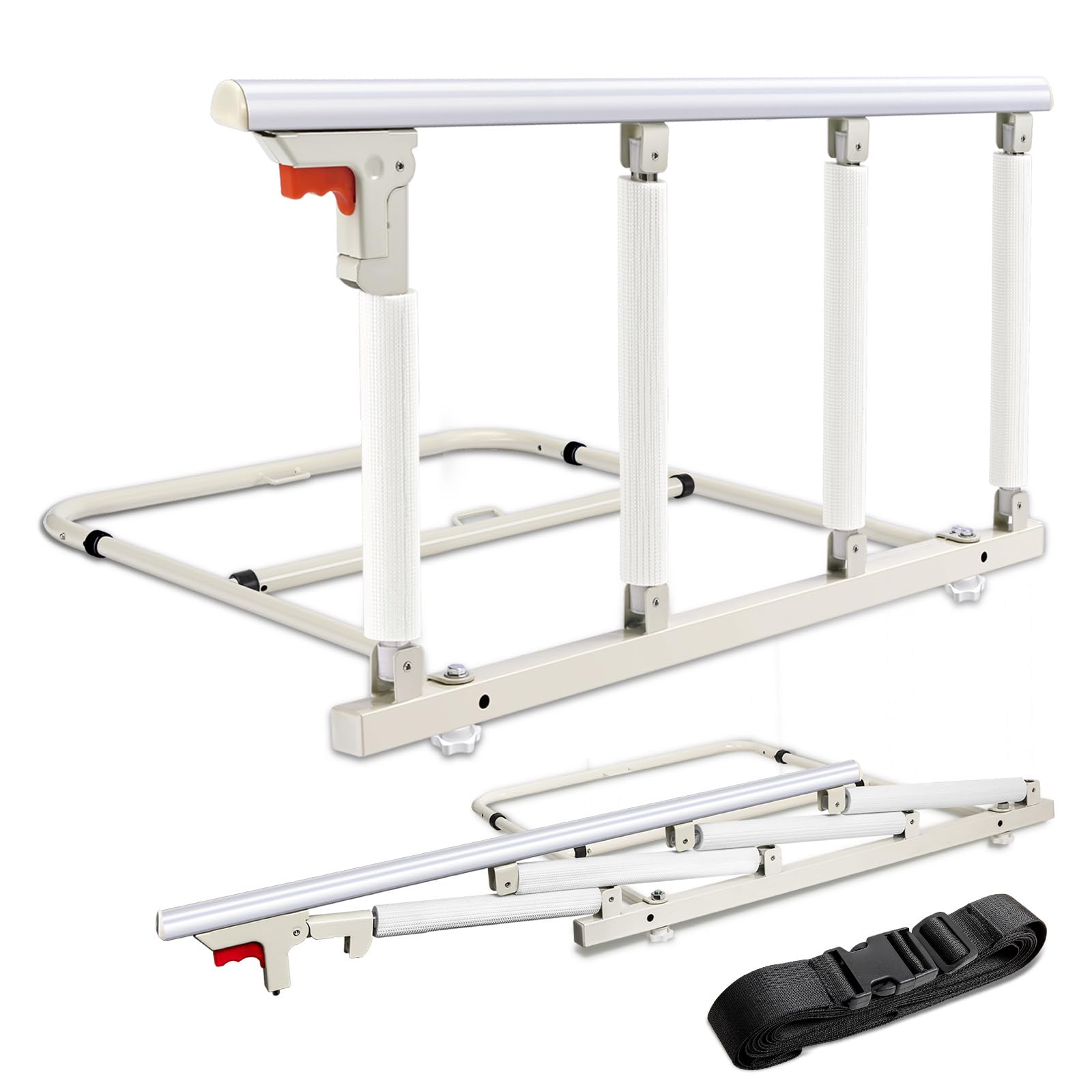 White Folding Bed Assist Safety Rail for Elderly 37L x 20H