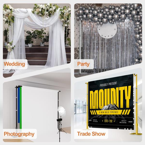 9x10ft Three Crossbar Heavy Duty Backdrop Stand for Wedding