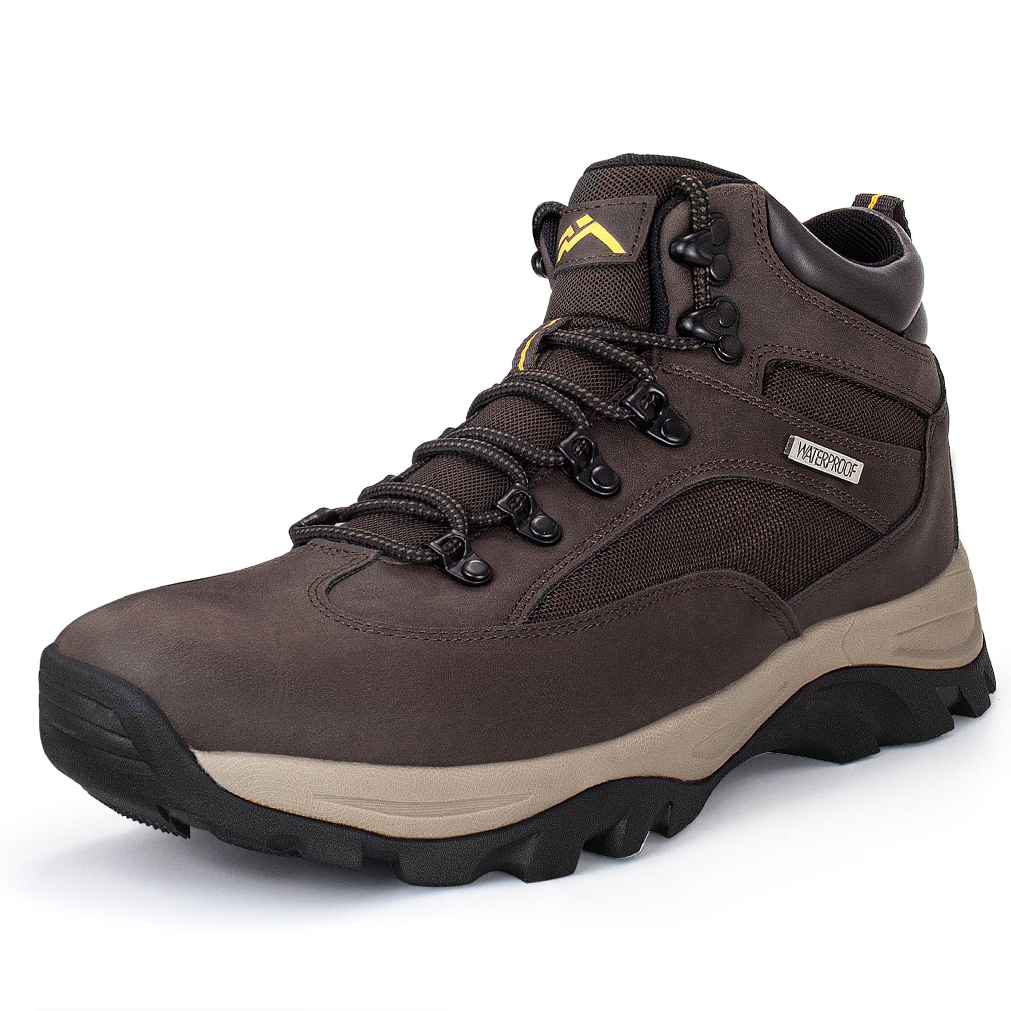 Mens Waterproof Lightweight Hiking Backpacking Boots Brown