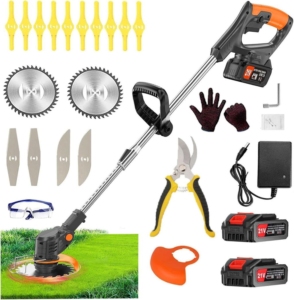 Open-Box New BOUJHYN 21V Cordless String Trimmer with 2x 2.0Ah Batteries Retail $89.00