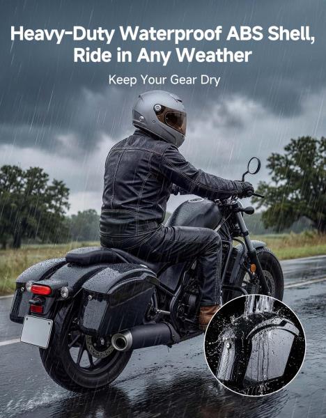 Impact-resistant Motorcycle Hard Saddlebags 22L 11Lx2
