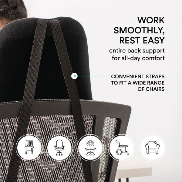 ObusForme Highback Backrest Support - Extra Tall Padded Seat Cushion and Lumbar Support Pillow, Portable Posture Support with Soft and Durable Foam Retail $79.00