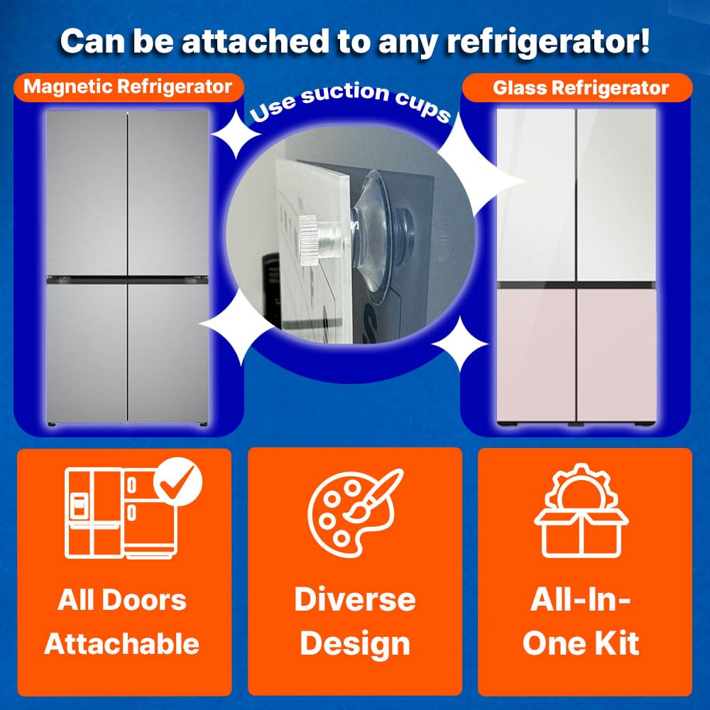 New GEEKBEAR Acrylic Dry Erase MonthlyWeekly Refrigerator Calendar w Suction Cups Retail $24.00