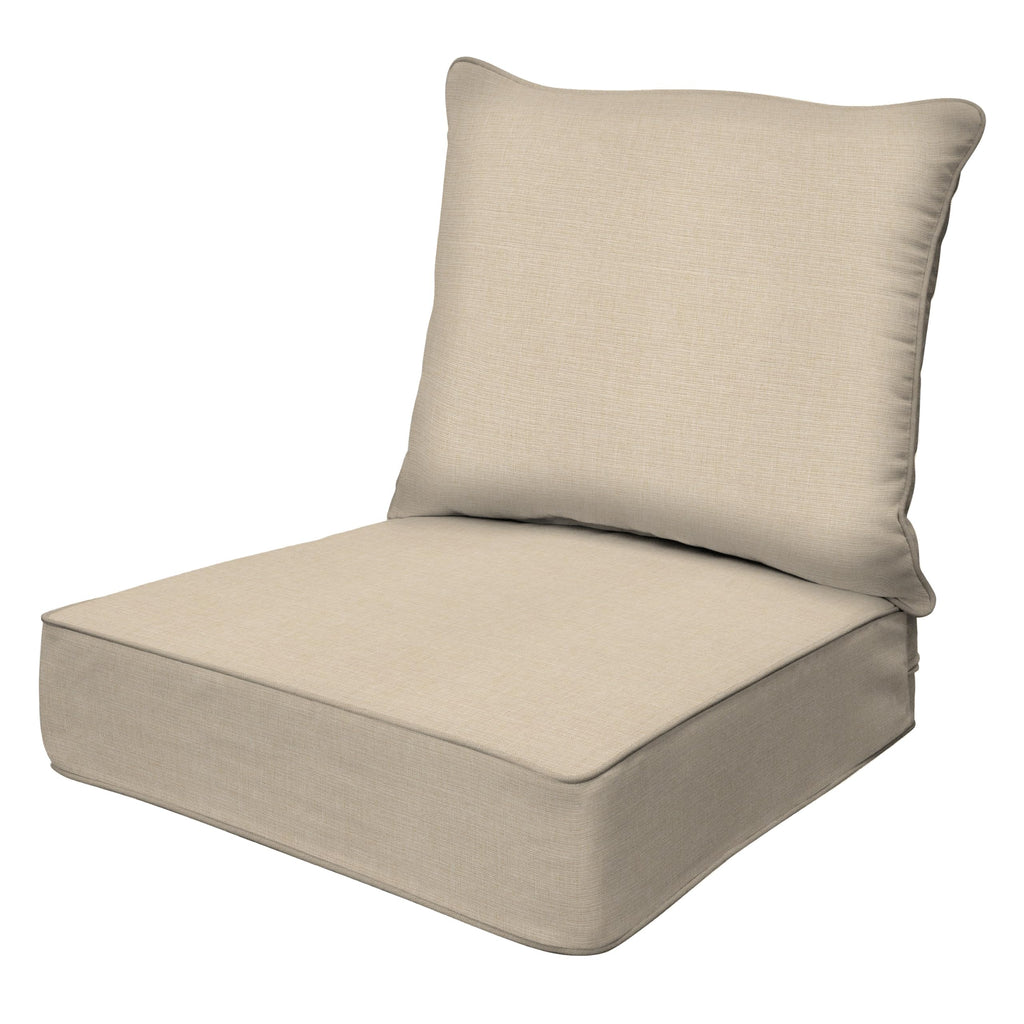 Outdoor Deep Seat Chair Cushion 24x23 Textured Solid Almond