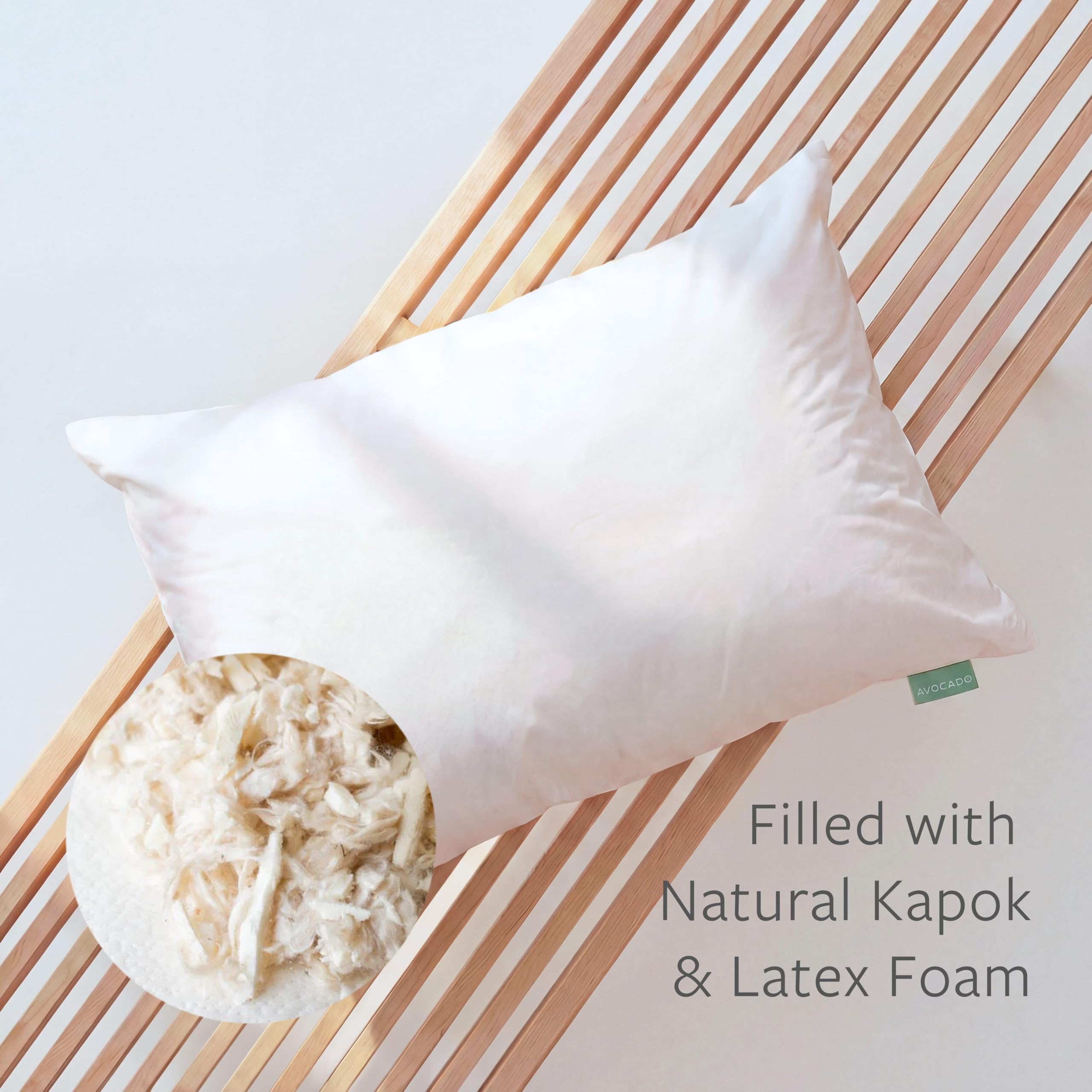 Queen Organic Latex Fill Bed Pillow White