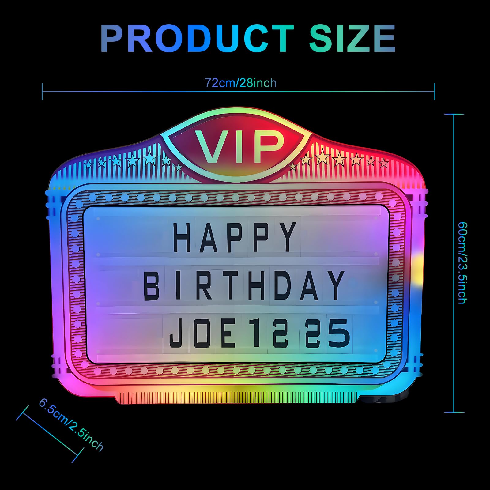 Bottle Service Sign, VIP LED Letter Bottle Presenter, Color Display Lights with 4 Sets Letters & 1 Numbers Kit, Hand Holding Light Box Sign for Party, Bar & Night Club (vip)