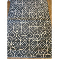 Geometric Pattern Area Rug Charcoal  White
