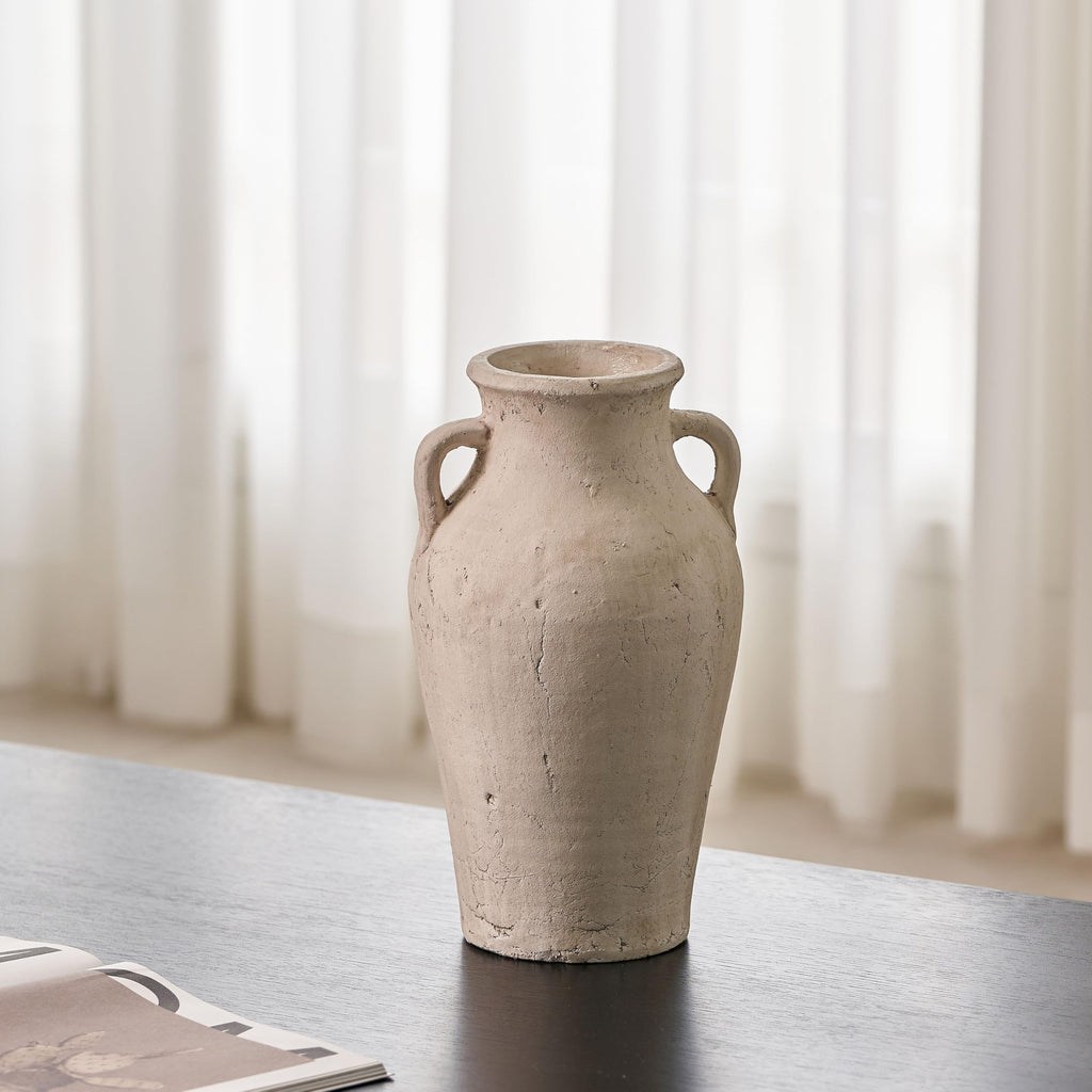 New LB2 Rustic Ceramic Zen Style Vase - 13.4 Tall