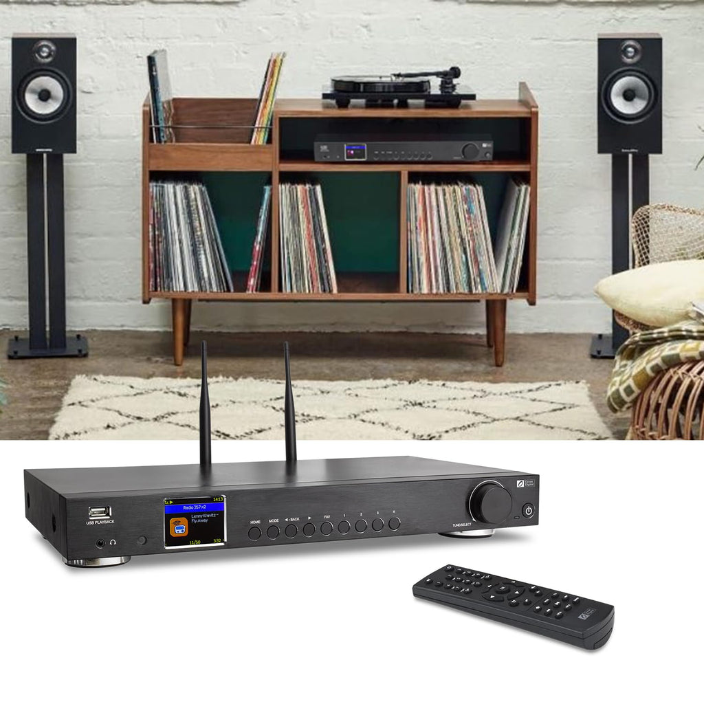 Black WR-50 Internet Radio Tuner Component with Wi-Fi Bluetooth USB  2.4 Color Display