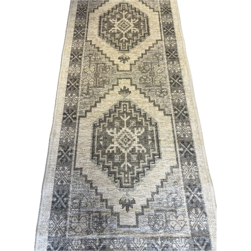 Franklin Geometric Runner Rug - Beige 2ft x 7ft