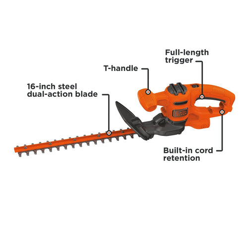BLACKDECKER 16-Inch 3.0 Amp Corded Electric Hedge Trimmer BEHT100 - $25.50 Retail $34.00