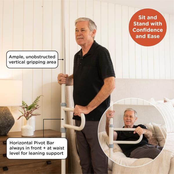 HEALTHCRAFT uPole with Pivot Bar 7-10 ft Transfer Pole (No-Drill Grab Bar) Retail $168.00