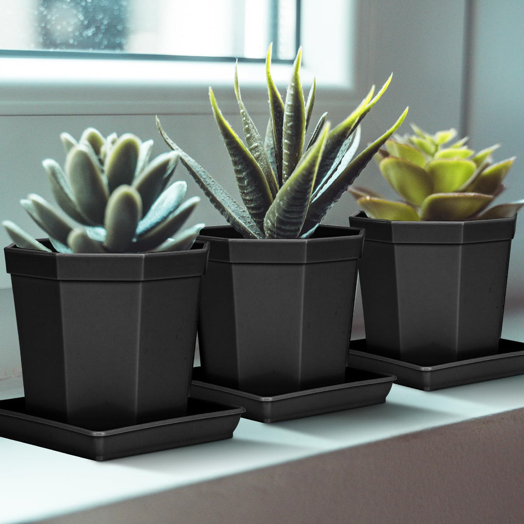 LWALRS Square Plant Saucer 18 Inch 2 Pack, Plastic Plant Saucer, Garden Large Deep Plant Trays for Pots, Heavy Duty Plant Pot Saucers, Planters for Indoors and Outdoors Plants Black. Retail $39.00