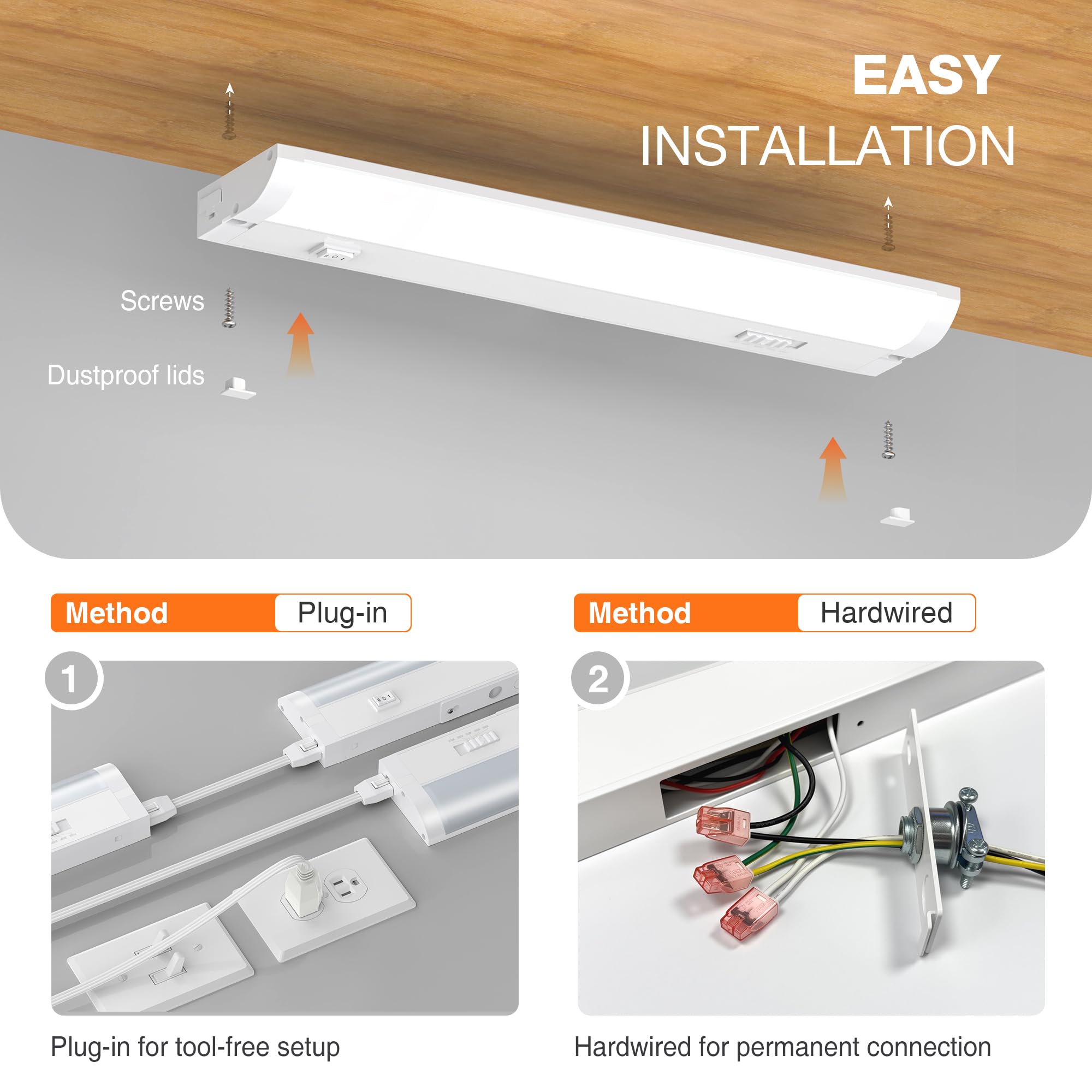 Linkable LED Under Cabinet Lighting 6W 600LM 5 CCT Dimmable 12-inch $17.25