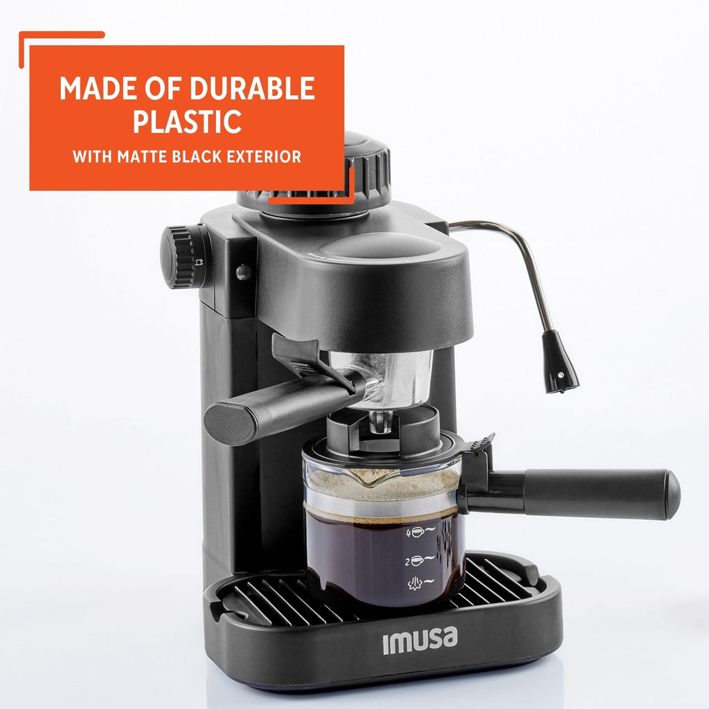 IMUSA USA GAU-18202 4 Cup Espresso/Cappuccino Maker,120 volts, Black Retail $69.00