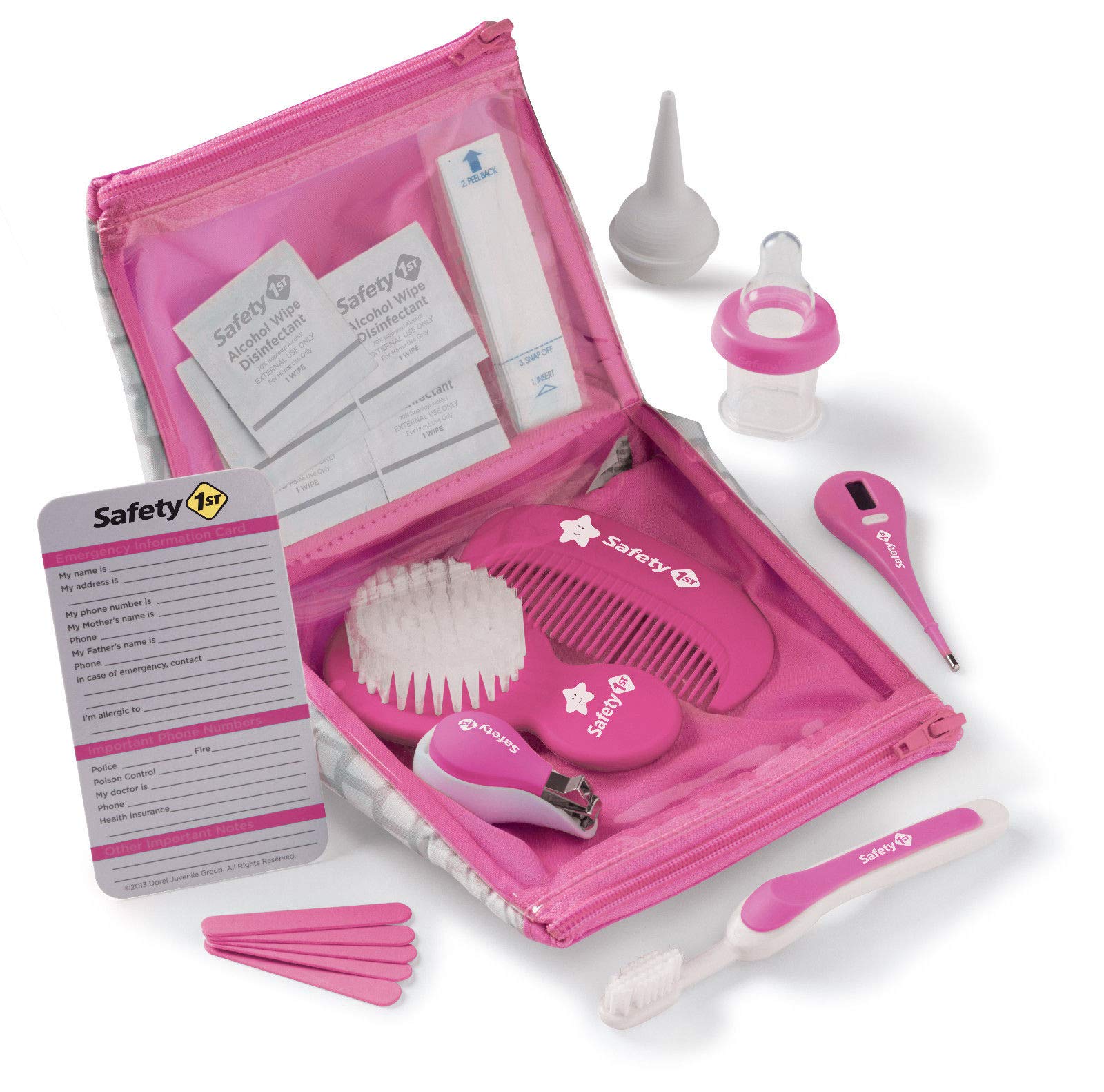 SafetyFirst All-in-1 Nursery Baby Care Health  Grooming Kit Pink