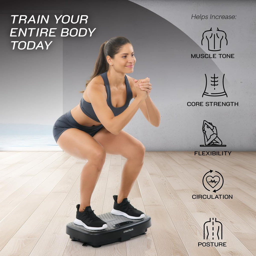 Nautilus Vibratone Pro Vibration Plate Exercise Machine Black