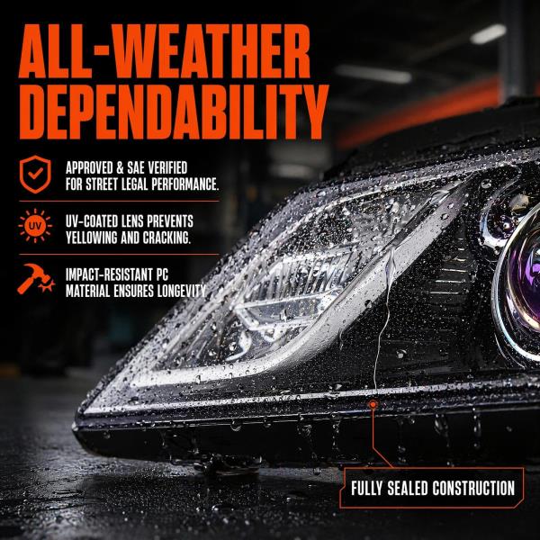 Chrome Headlight Assembly for 2011-2013 Hyundai Elantra US Built