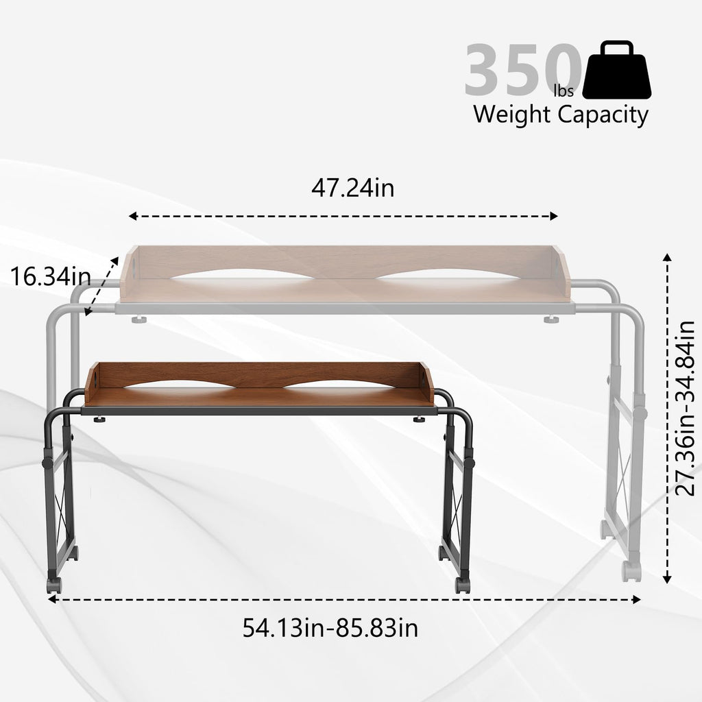 Open-Box New BYMECOST Adjustable Overbed Laptop Desk Oaken for QueenFull Beds Retail $99.99