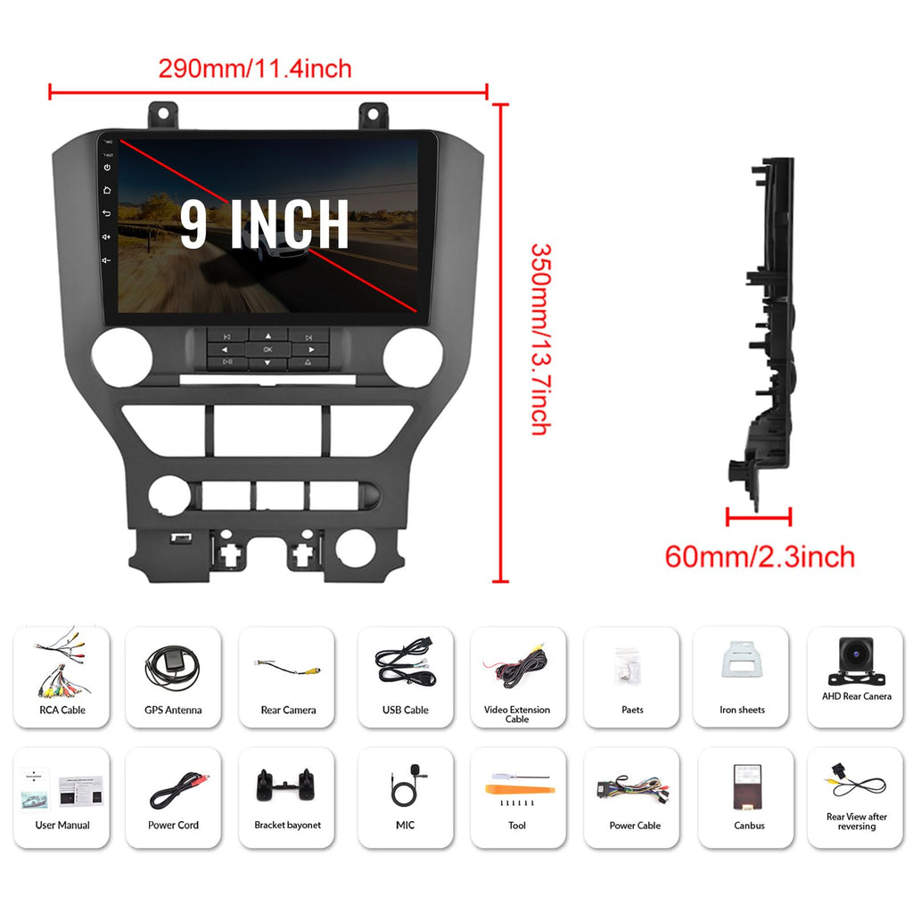 Inch Android 13 Car Stereo for Ford Mustang 2015-2020 with Wireless CarPlay  Auto GPS