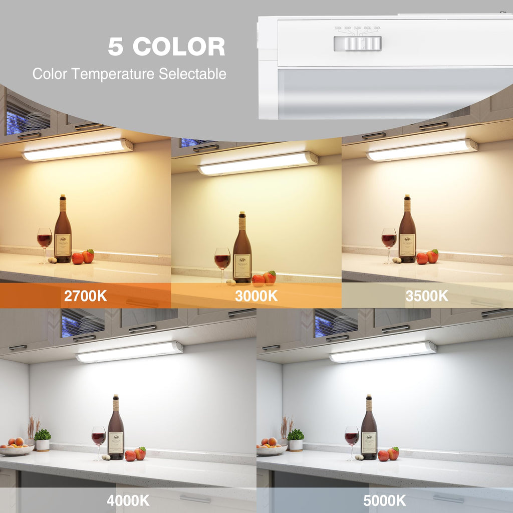Linkable LED Under Cabinet Lighting 6W 600LM 5 CCT Dimmable 12-inch $17.25