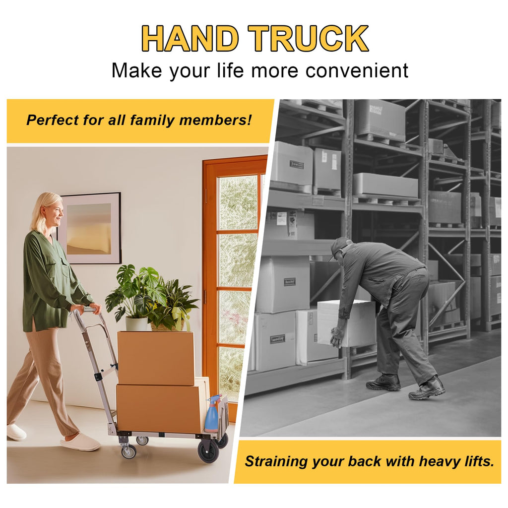 Open-Box New ZROECWT 600lbs Capacity 3-in-1 Aluminum Folding Hand Truck