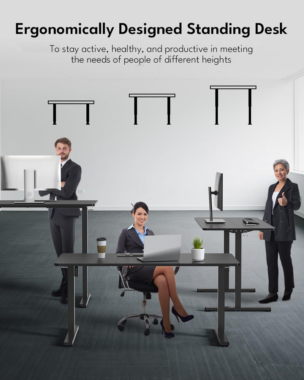 Open-Box New Zontera Electric Standing Desk - 55x24 Height Adjustable